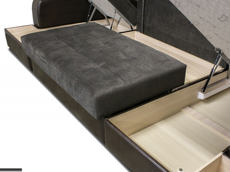 Угловой диван Оскар 2 с двумя оттоманками, 285х170, пантограф, независимые пружины купить в Москве