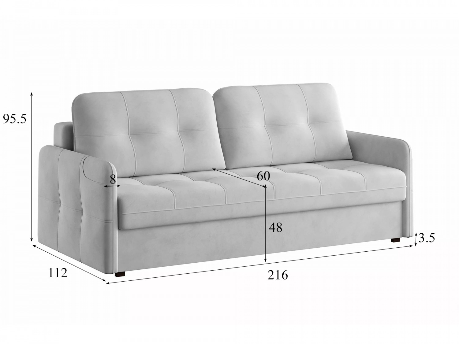 Диван СМАРТ 1 Модель 063 (Ультра смог) купить в Москве