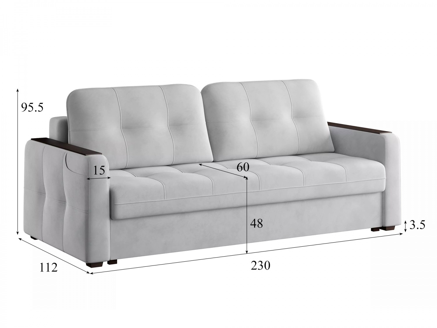 Диван СМАРТ 3 Модель 063 (Ультра Смог) купить в Москве