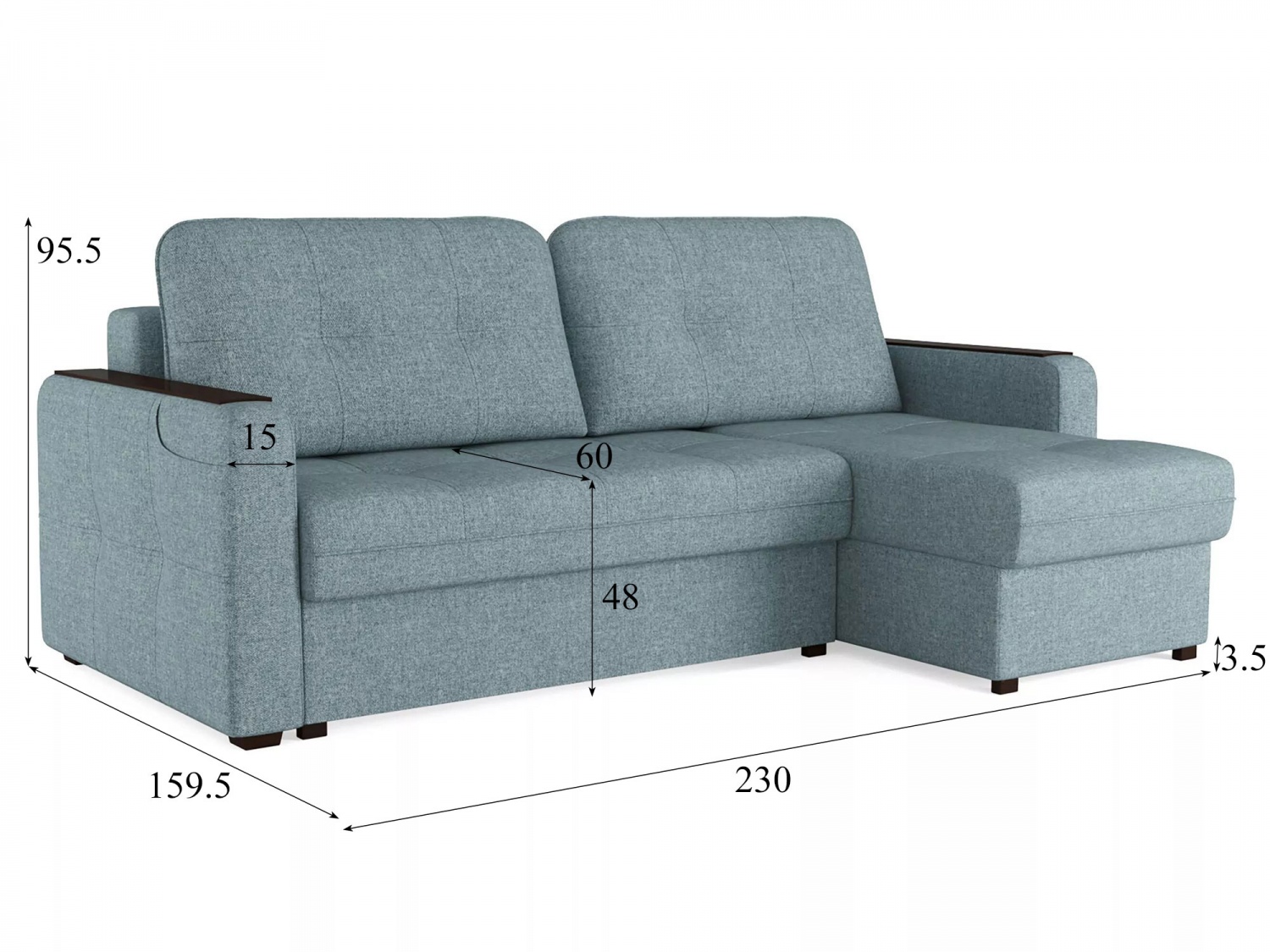 Угловой диван СМАРТ 3 Модель 063 (Sherlock 975), правый купить в Москве