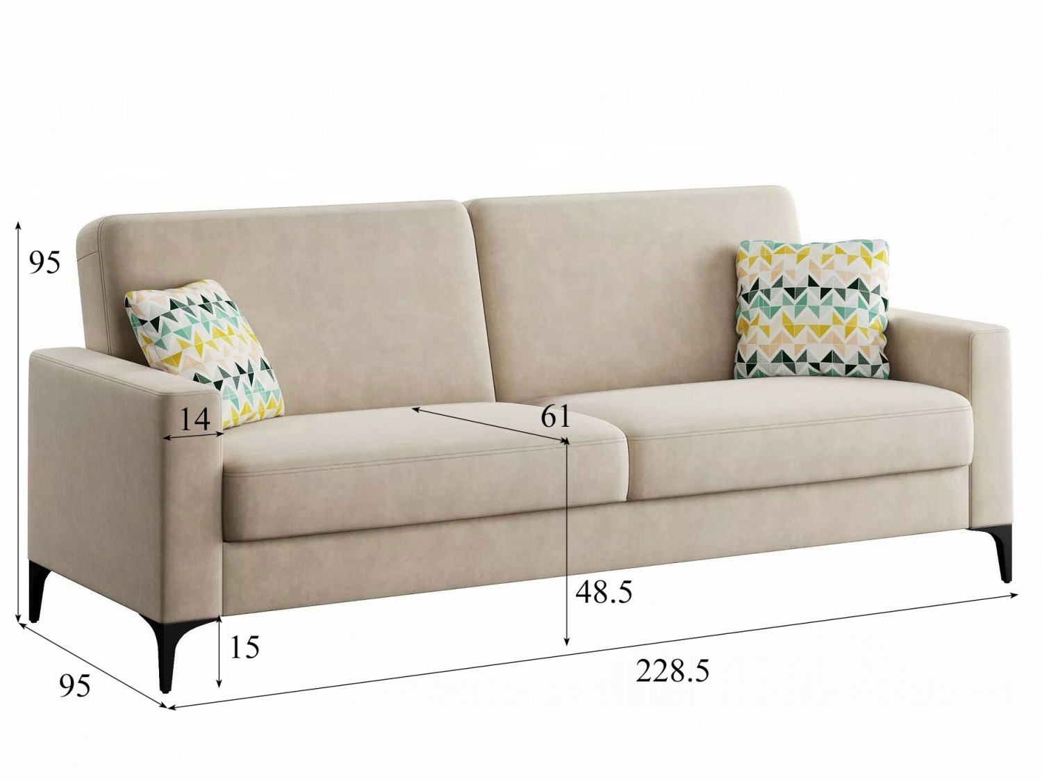 Диван Алекс Модель 047 (Геометрия 69+Вивальди 4) купить в Москве