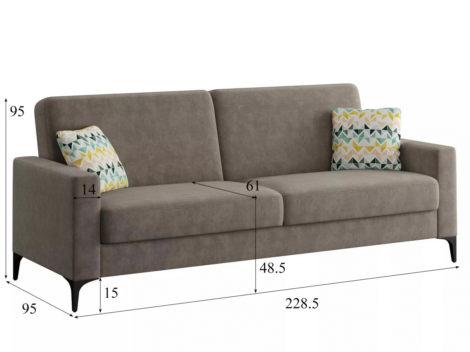 Диван Алекс Модель 047 (Геометрия 69+Вивальди 5) купить в Москве