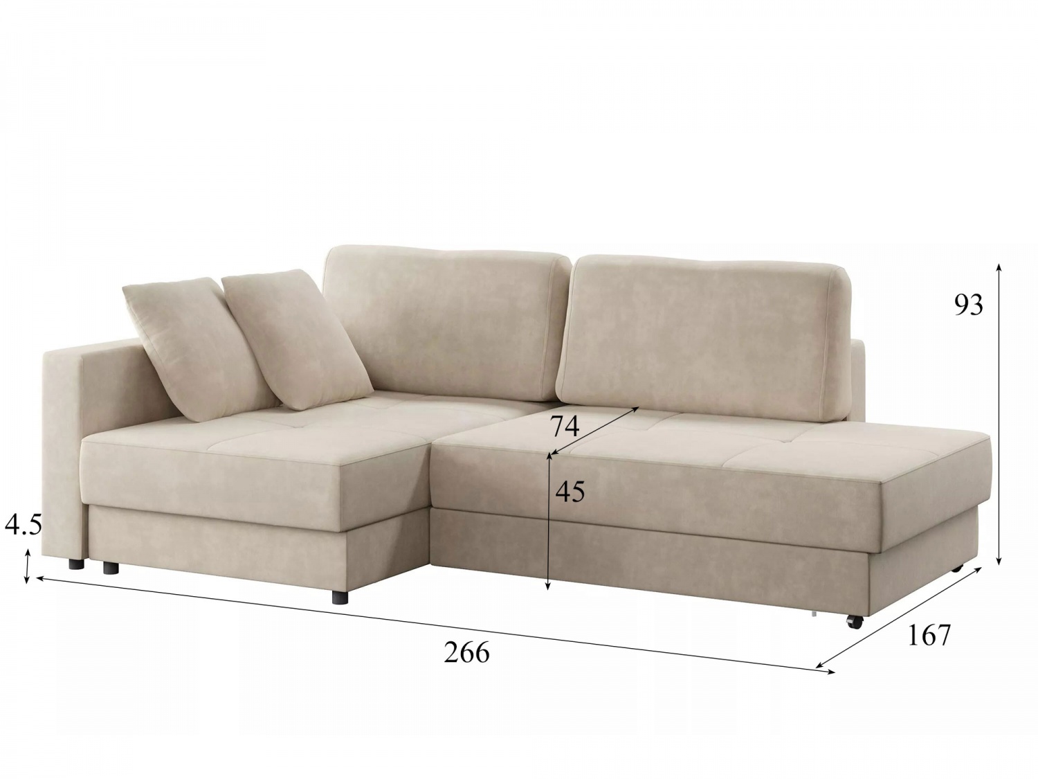 Угловой диван Бостон Модель 037 (Вивальди 4), левый купить в Москве