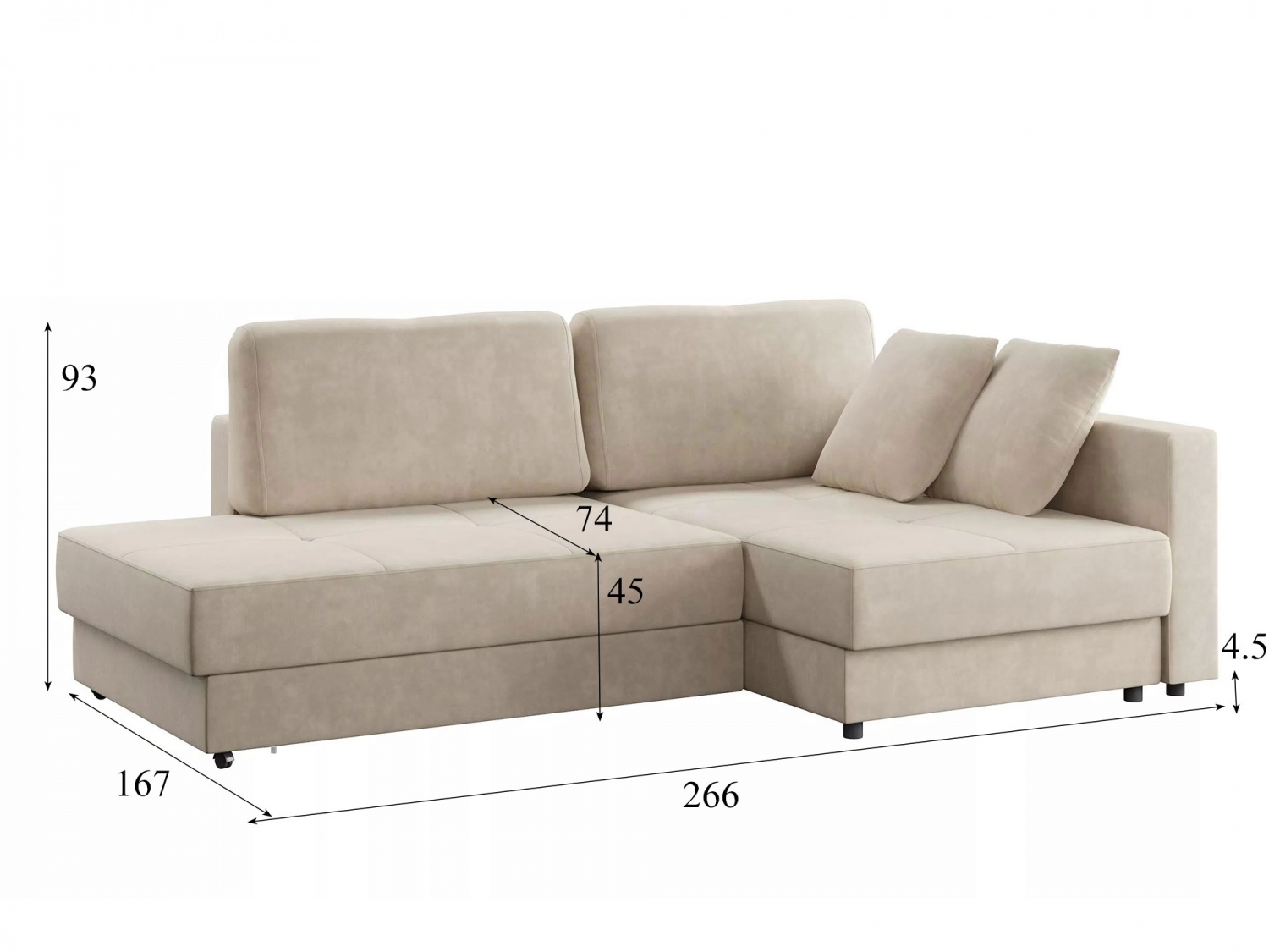 Угловой диван Бостон Модель 037 (Вивальди 4), правый купить в Москве