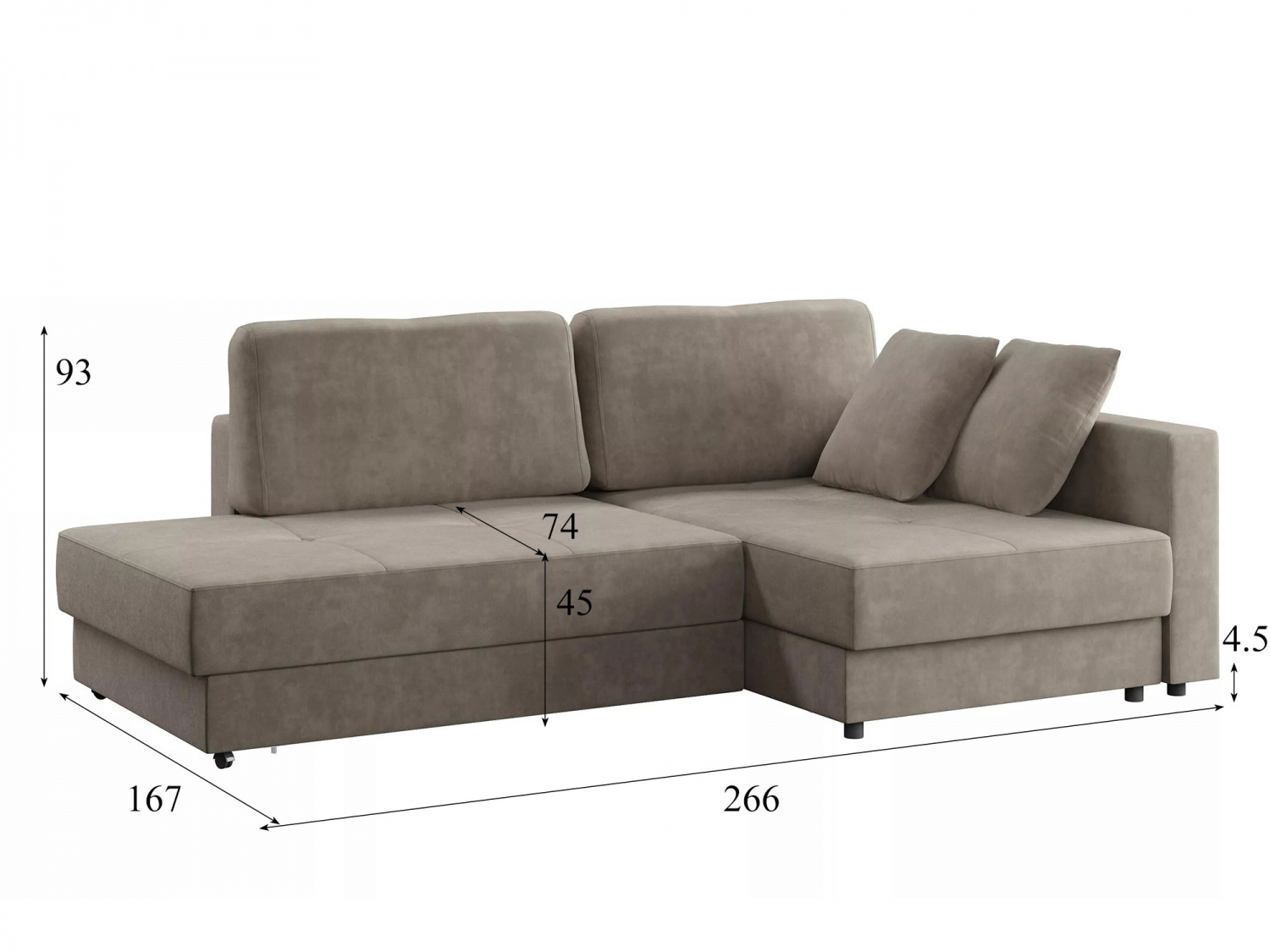 Угловой диван Бостон Модель 037 (Вивальди 5), правый купить в Москве