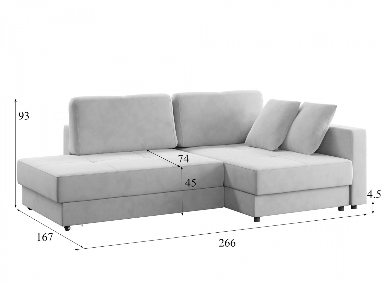 Угловой диван Бостон Модель 037 (Ультра смог), правый купить в Москве