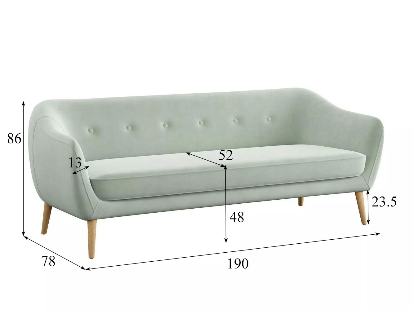 Диван Ланкастер Модель 066 (Вивальди 9) купить в Москве
