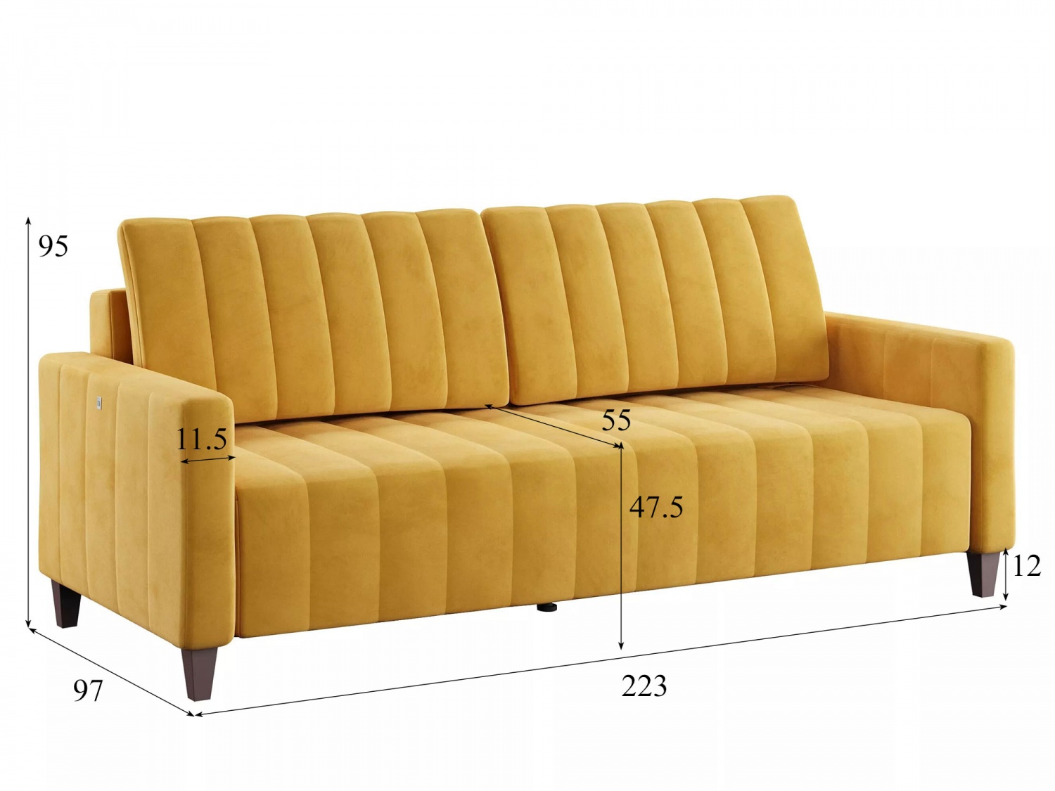 Диван Марк Модель 054 (Ультра Мустард) купить в Москве