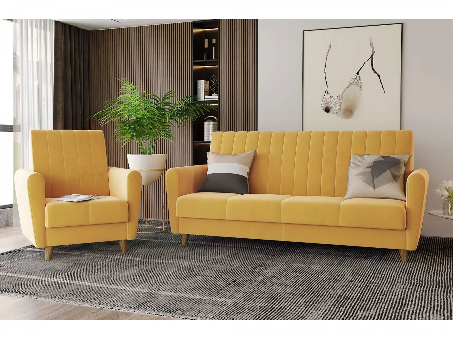 Диван Монако Модель 002 (Ультра Мустард) купить в Москве