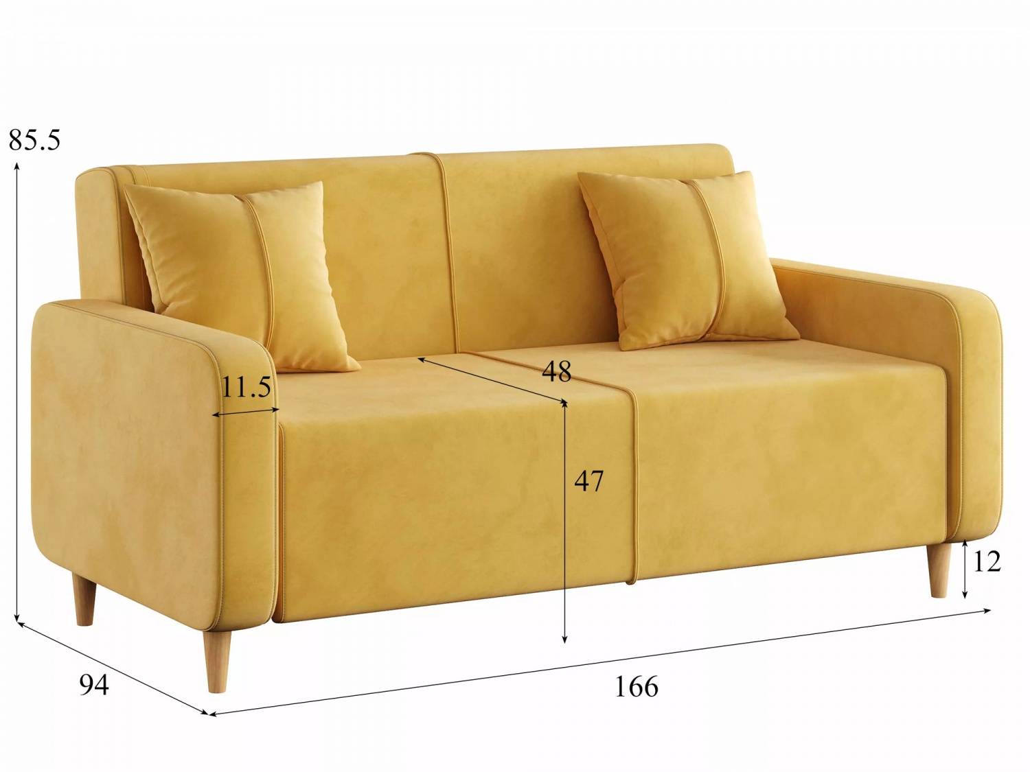 Диван Остер Модель 070 (Ультра мустард) купить в Москве