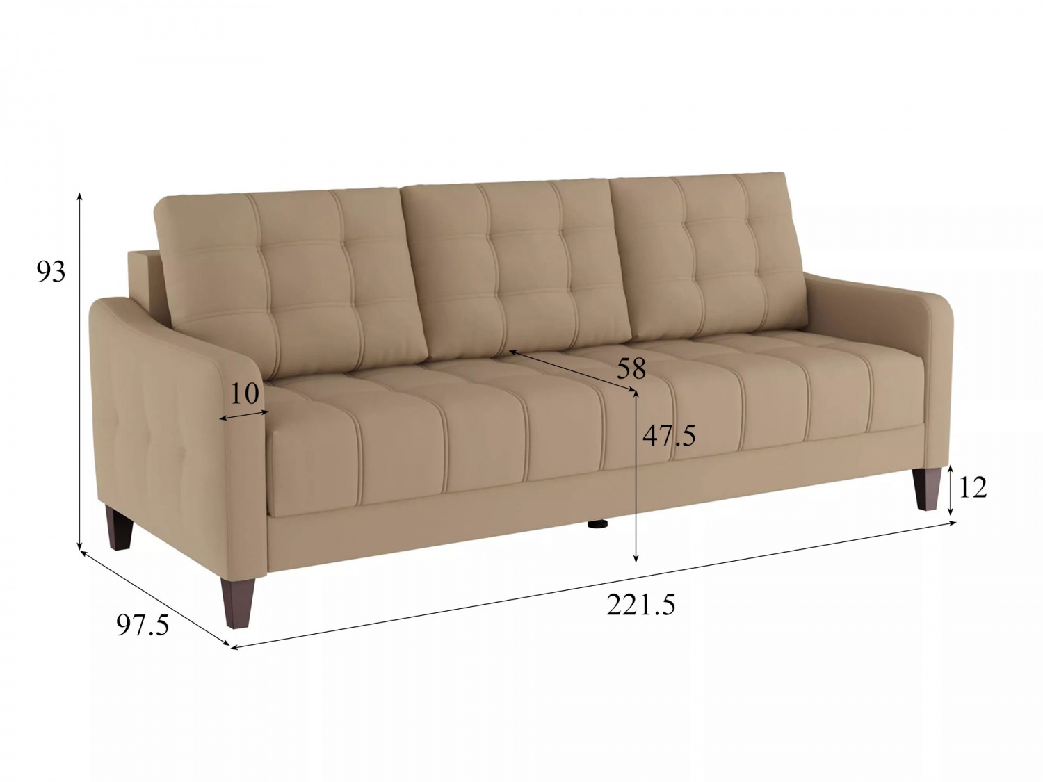Диван Римини 1 Модель 045 (Velutto 05) купить в Москве