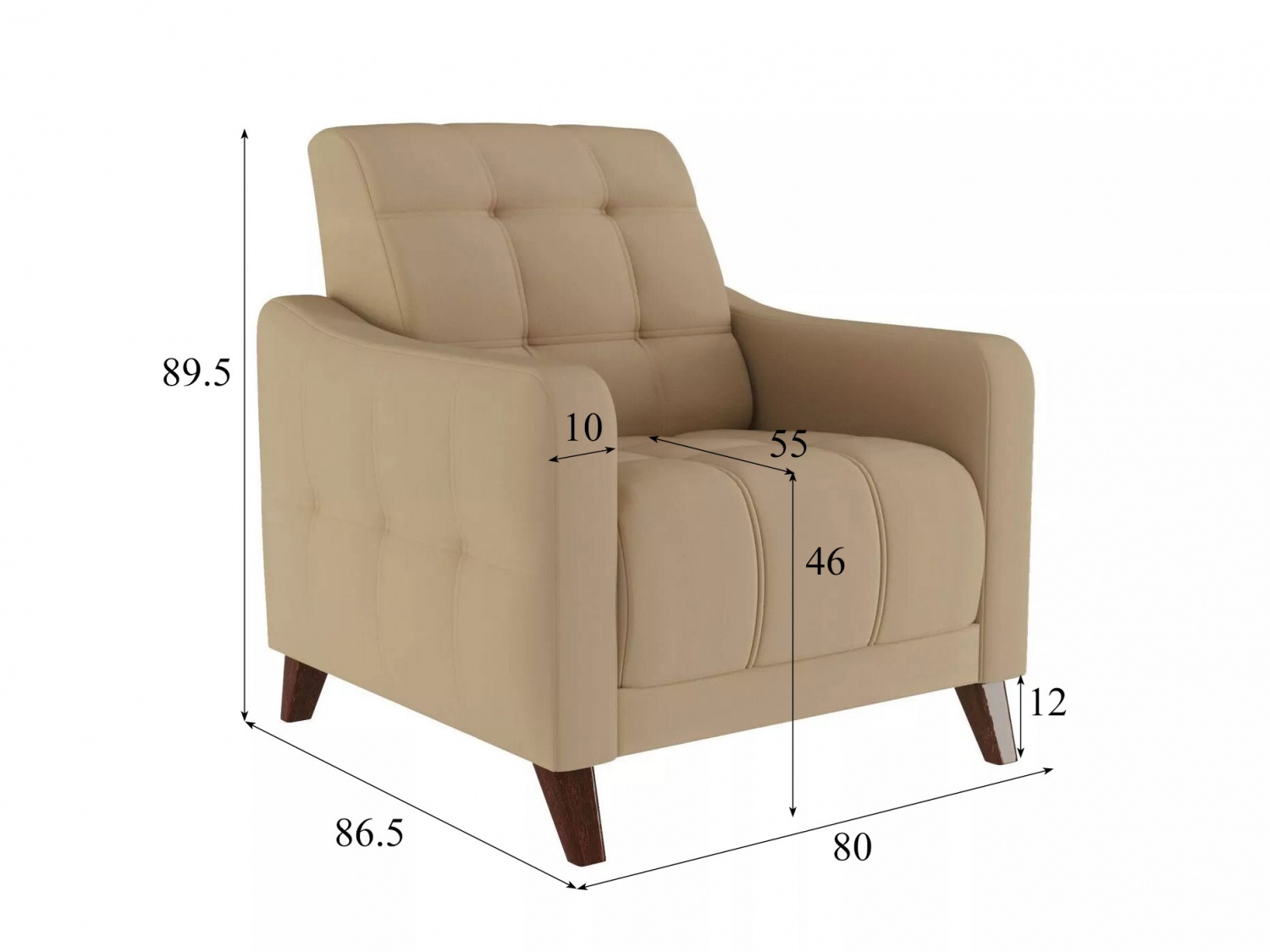 Кресло для отдыха Римини 1 Модель 045 (Velutto 05) купить в Москве