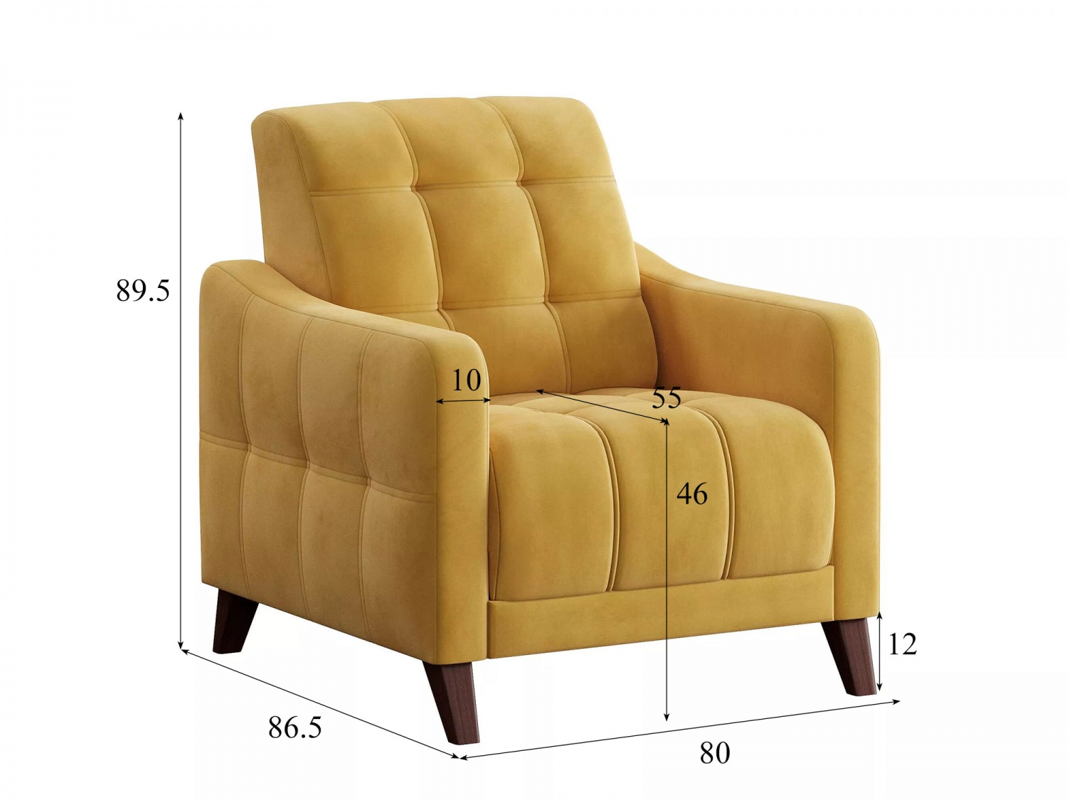 Кресло для отдыха Римини 1 Модель 045 (Ультра мустард) купить в Москве