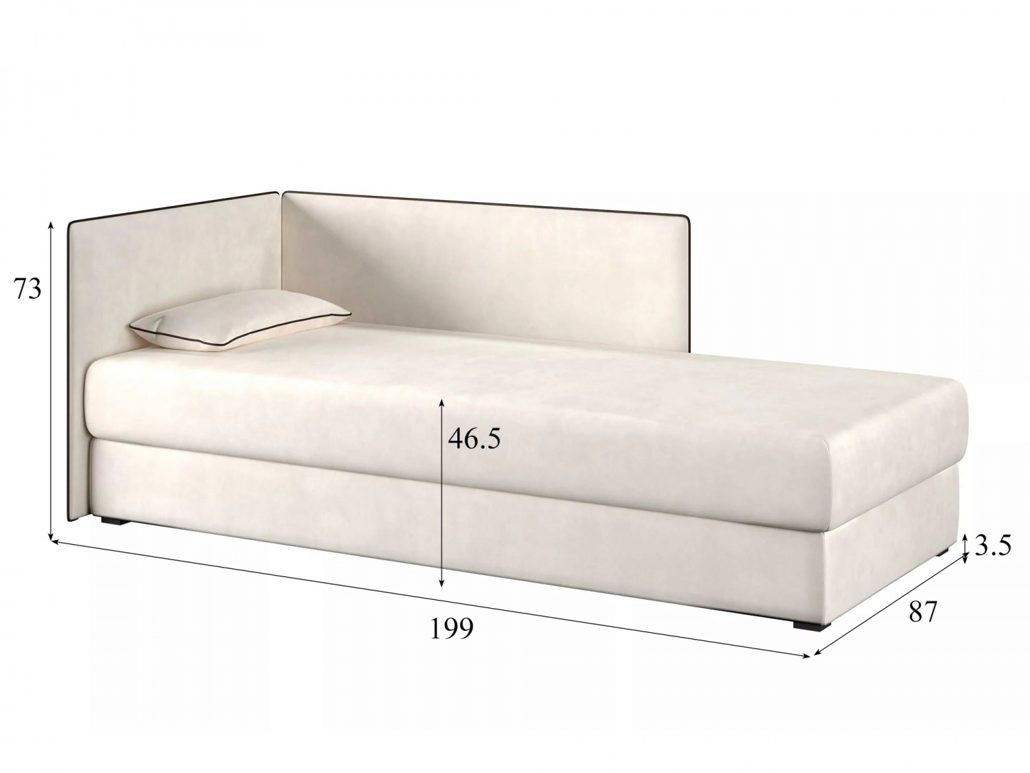 Тахта MIA Левая Модель 064 (Вивальди 2+Madrit 925) купить в Москве