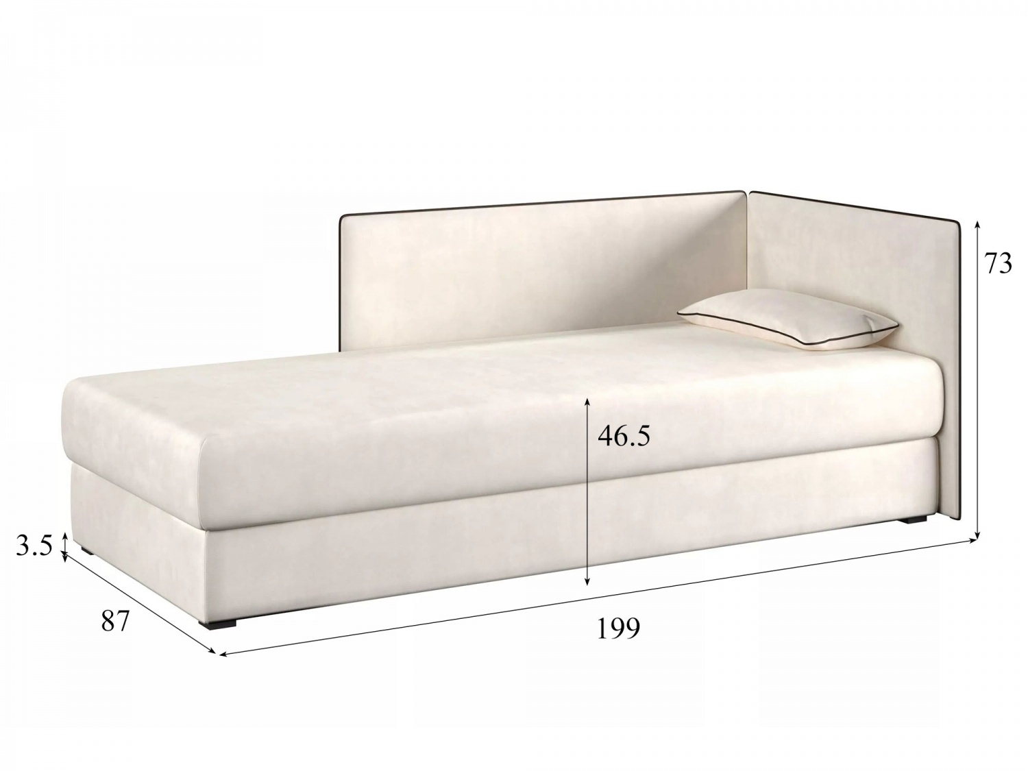 Тахта MIA Правая Модель 064 (Вивальди 2+Madrit 925) купить в Москве