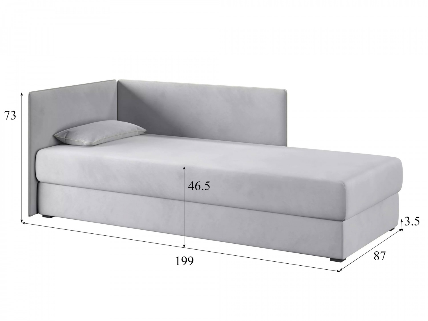 Тахта MIA Левая Модель 064 (Ультра смог+Madrit 982) купить в Москве